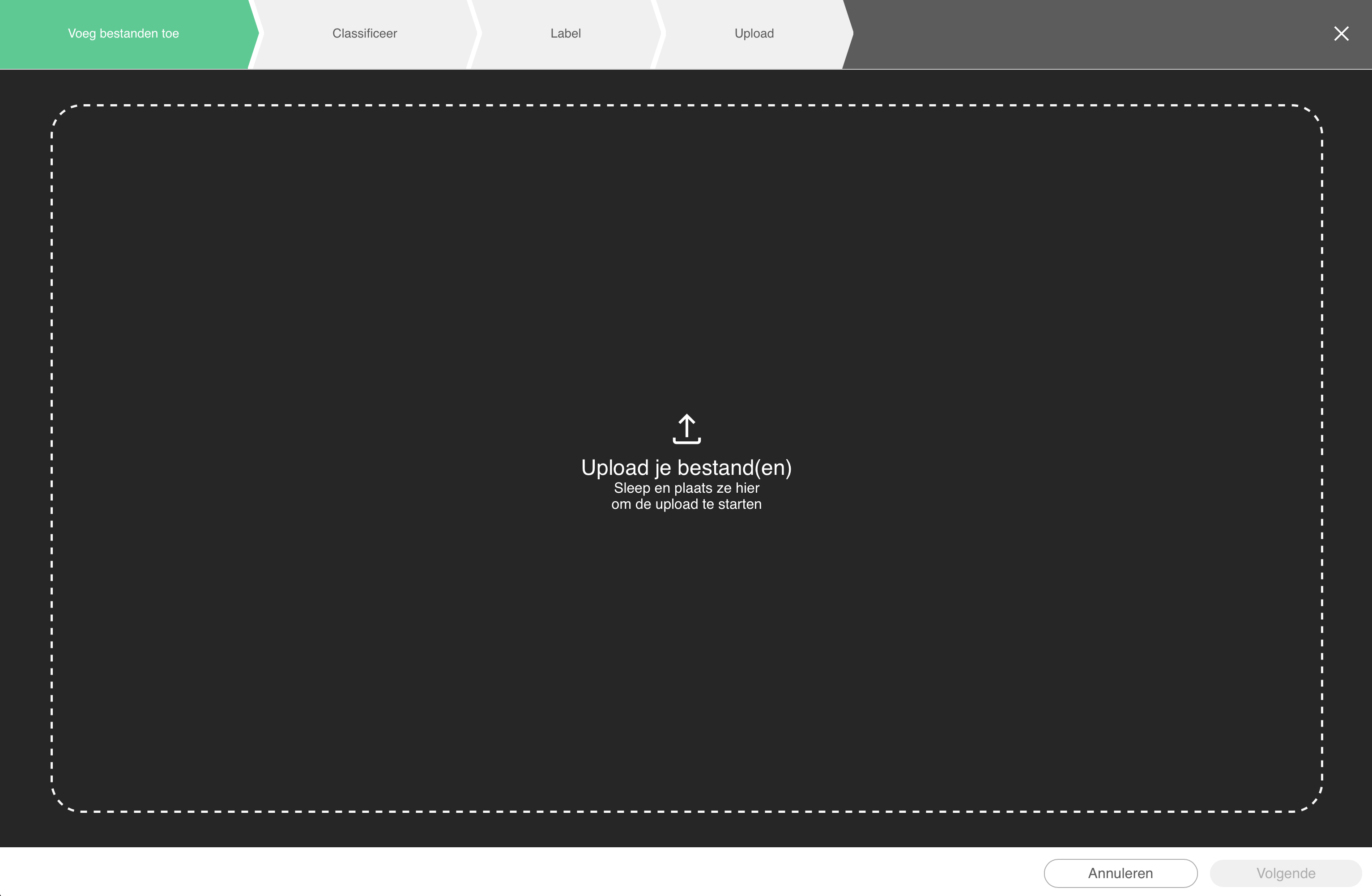 Upload bestanden in DAM