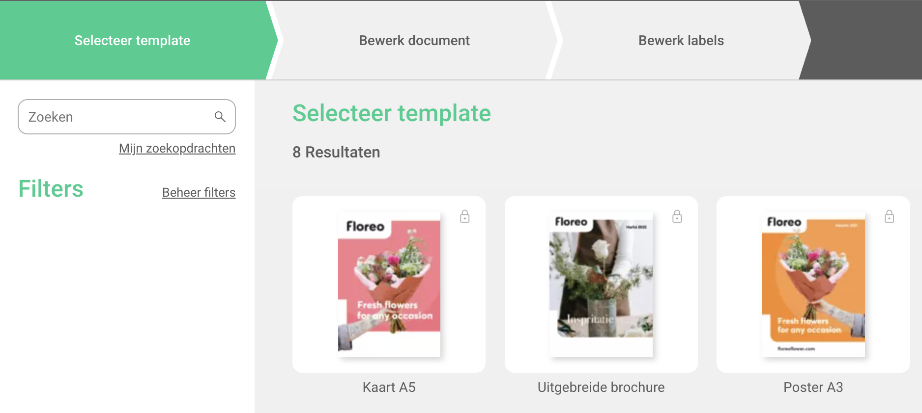 Templates in de creatie studio