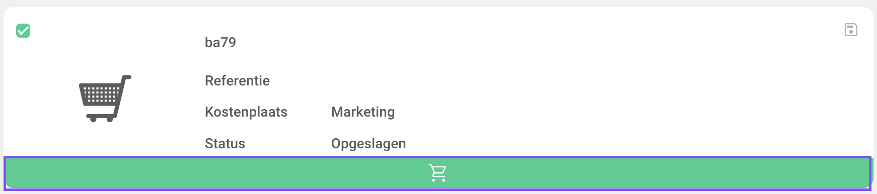 Vervolg bestelling
